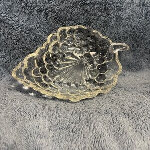 Elegant Clear Glass Grape Cluster Dish